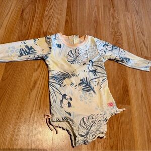 Ruffle Butts Blue and Orange Kids Swim One Piece